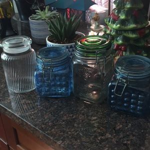 4 Glass Storage Jars